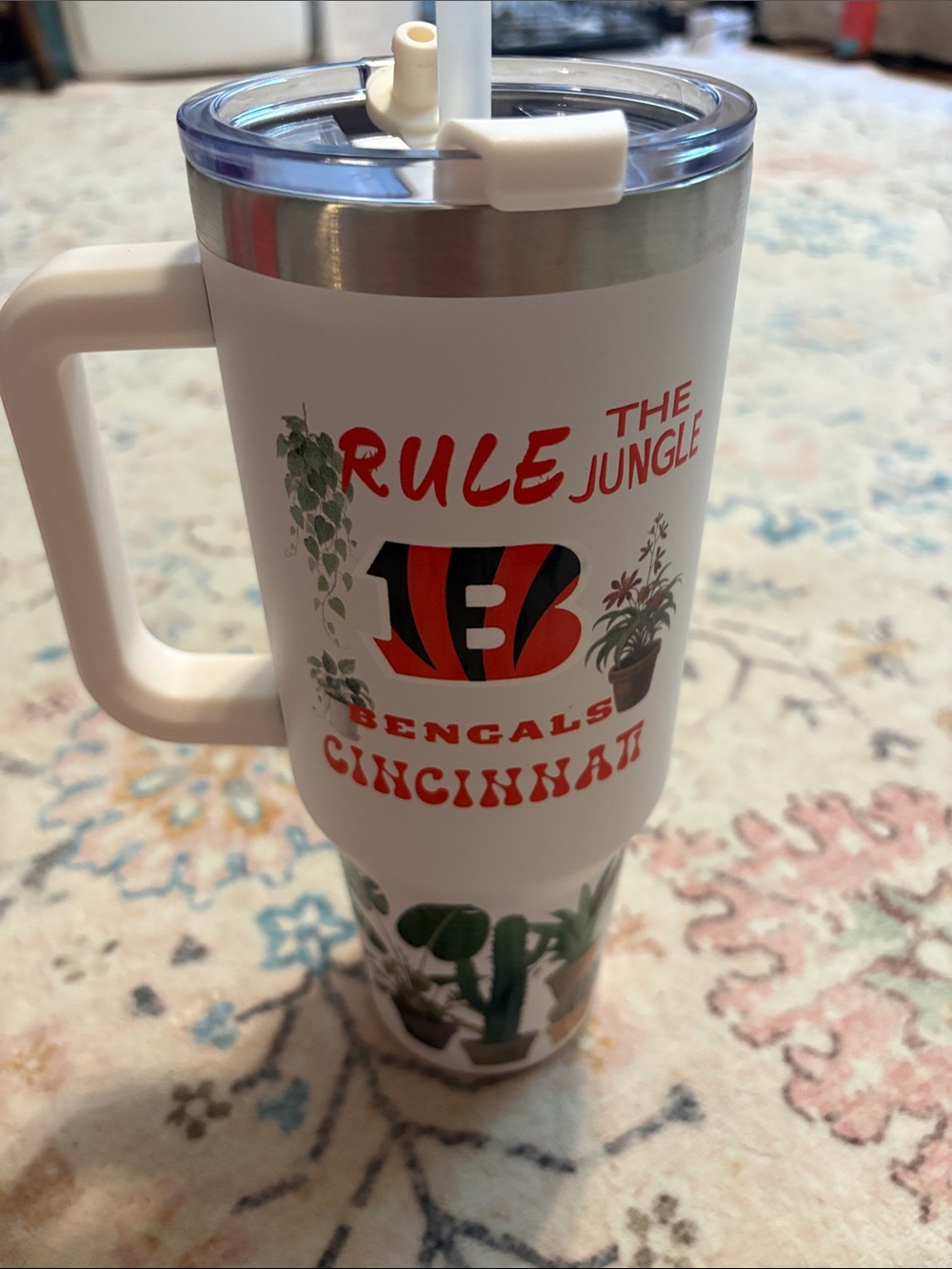New Cincinnati Bengals 40 oz. Tumbler Rule The Jungle Stainless (Plant Lovers)